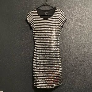 Striped Sequin Party Dress